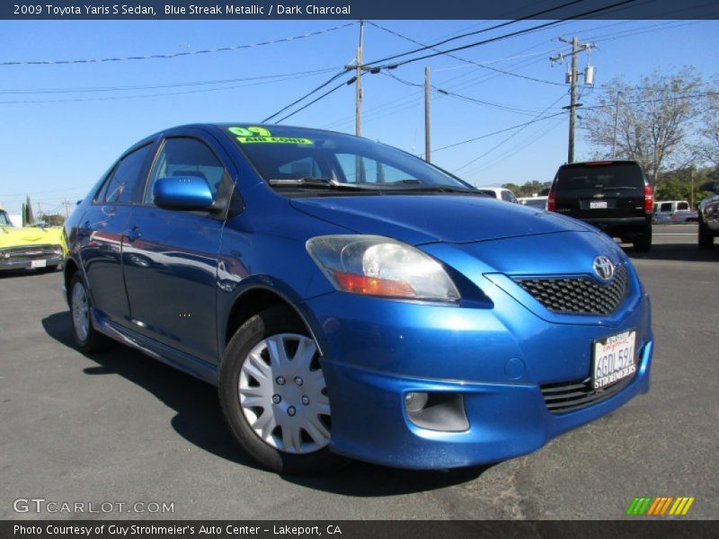 Blue Streak Metallic / Dark Charcoal 2009 Toyota Yaris S Sedan