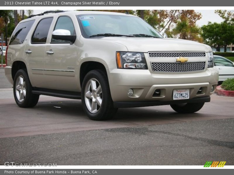 Champagne Silver Metallic / Ebony 2013 Chevrolet Tahoe LTZ 4x4
