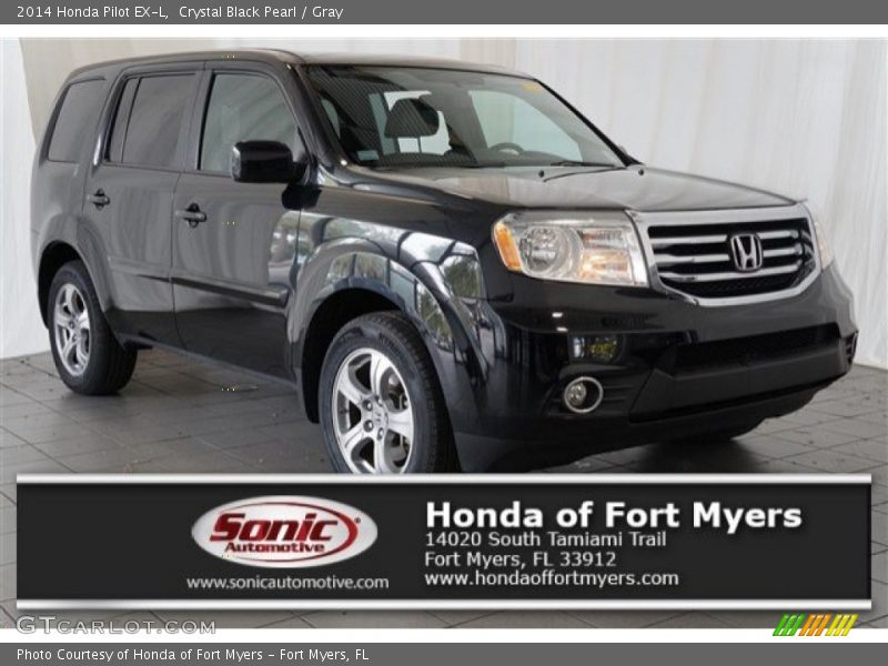 Crystal Black Pearl / Gray 2014 Honda Pilot EX-L
