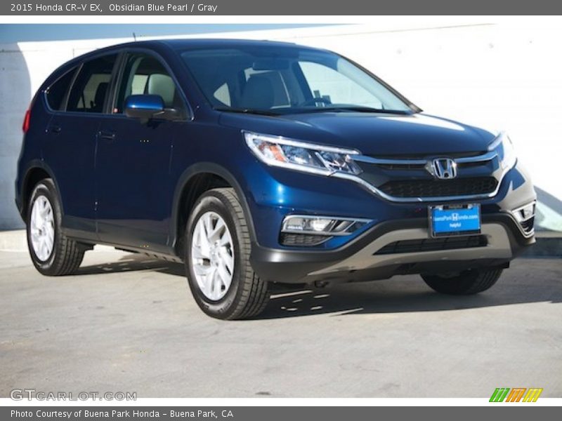 Obsidian Blue Pearl / Gray 2015 Honda CR-V EX