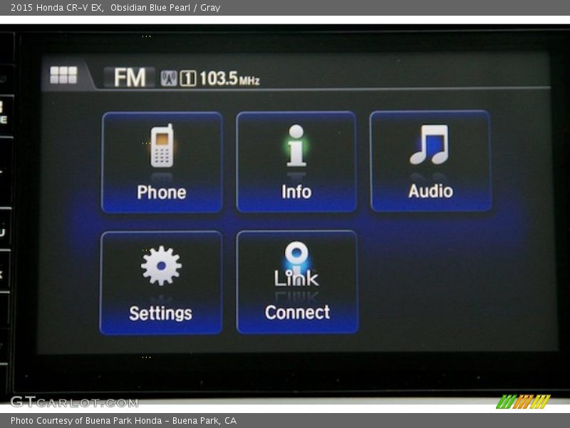 Obsidian Blue Pearl / Gray 2015 Honda CR-V EX