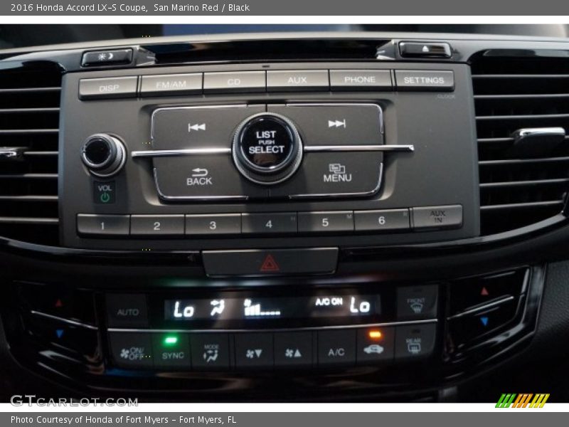 Controls of 2016 Accord LX-S Coupe