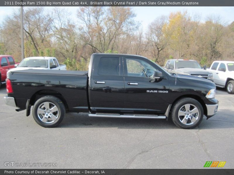 Brilliant Black Crystal Pearl / Dark Slate Gray/Medium Graystone 2011 Dodge Ram 1500 Big Horn Quad Cab 4x4