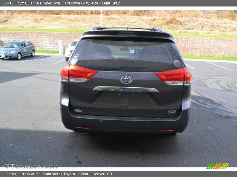 Predawn Gray Mica / Light Gray 2013 Toyota Sienna Limited AWD