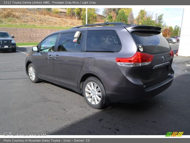 Predawn Gray Mica / Light Gray 2013 Toyota Sienna Limited AWD