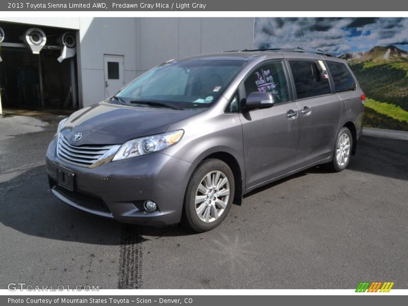 Predawn Gray Mica / Light Gray 2013 Toyota Sienna Limited AWD