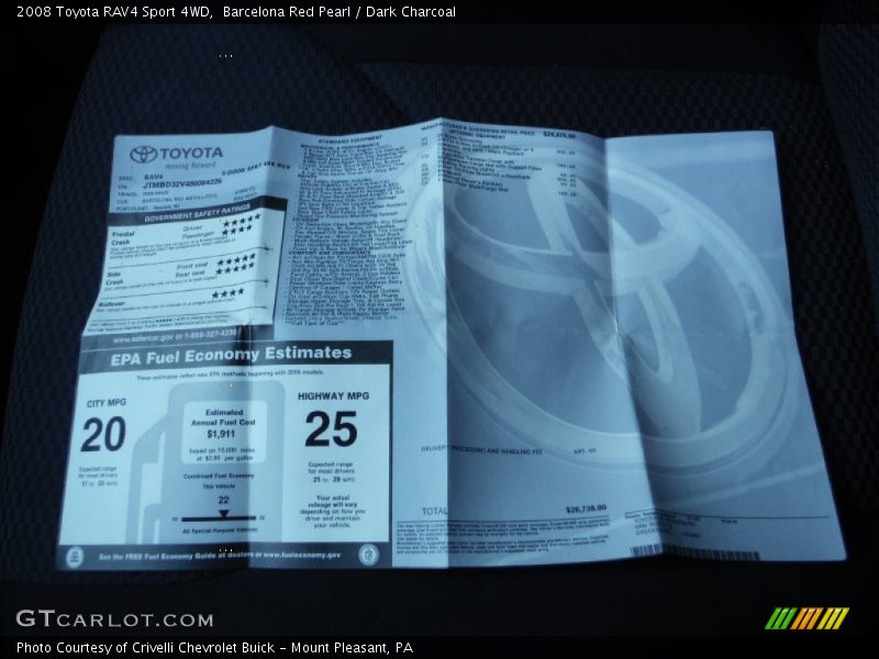 Barcelona Red Pearl / Dark Charcoal 2008 Toyota RAV4 Sport 4WD
