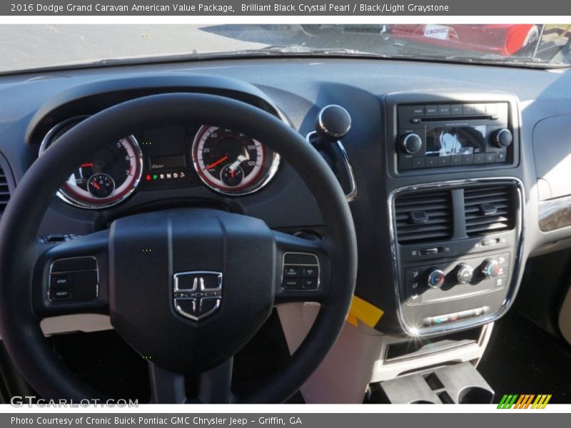 Brilliant Black Crystal Pearl / Black/Light Graystone 2016 Dodge Grand Caravan American Value Package