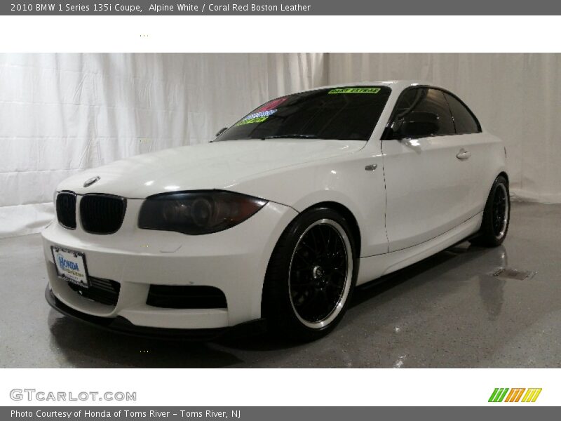 Alpine White / Coral Red Boston Leather 2010 BMW 1 Series 135i Coupe