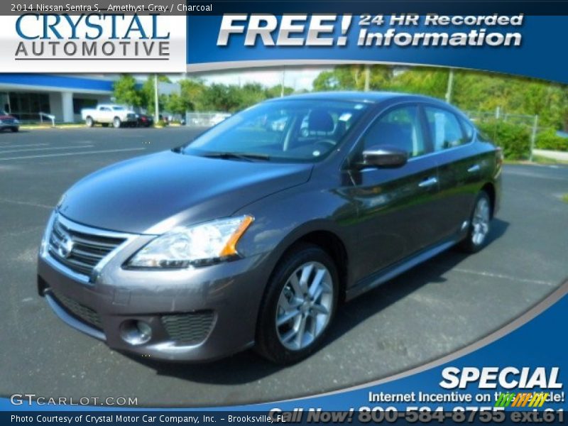 Amethyst Gray / Charcoal 2014 Nissan Sentra S