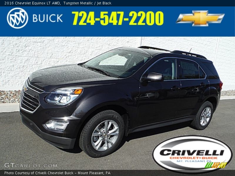 Tungsten Metallic / Jet Black 2016 Chevrolet Equinox LT AWD