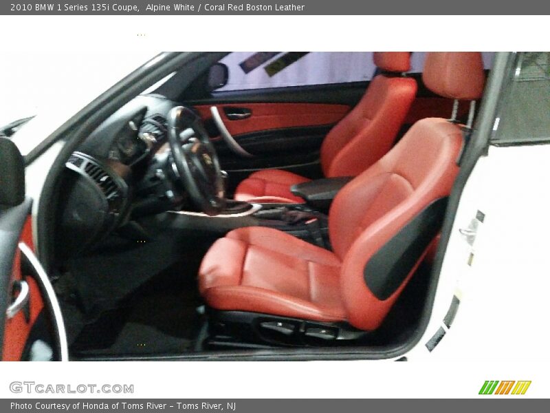 Alpine White / Coral Red Boston Leather 2010 BMW 1 Series 135i Coupe