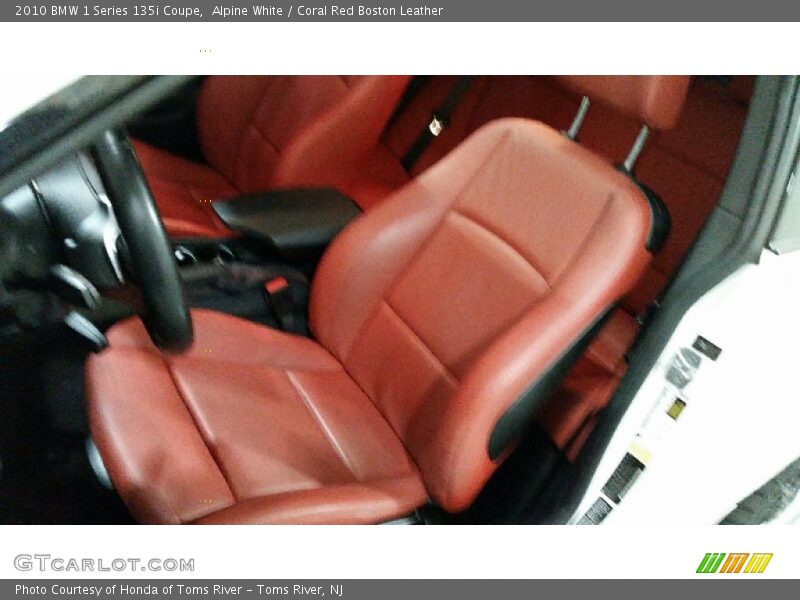 Alpine White / Coral Red Boston Leather 2010 BMW 1 Series 135i Coupe