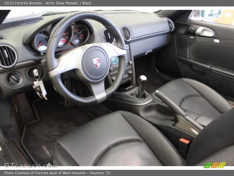 Arctic Silver Metallic / Black 2010 Porsche Boxster