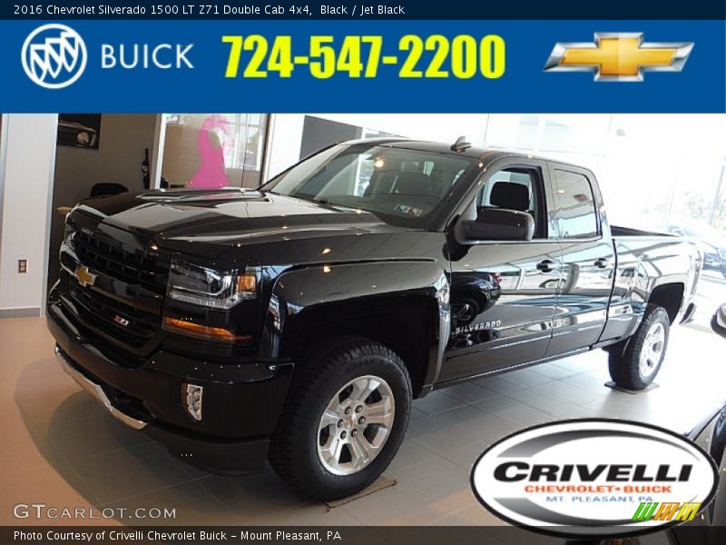 Black / Jet Black 2016 Chevrolet Silverado 1500 LT Z71 Double Cab 4x4