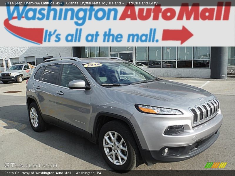 Granite Crystal Metallic / Iceland - Black/Iceland Gray 2014 Jeep Cherokee Latitude 4x4