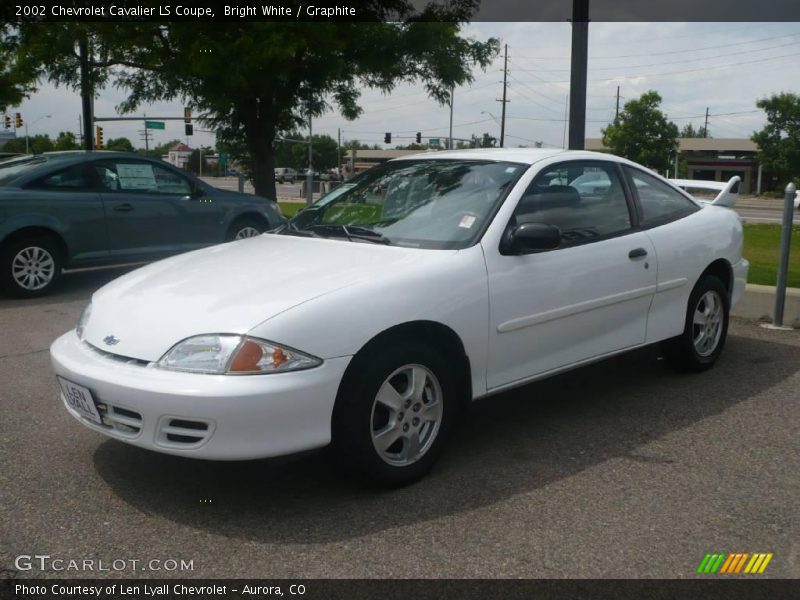Bright White / Graphite 2002 Chevrolet Cavalier LS Coupe