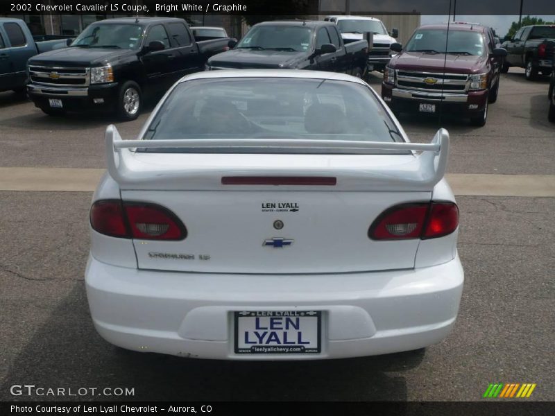 Bright White / Graphite 2002 Chevrolet Cavalier LS Coupe