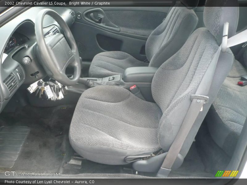 Bright White / Graphite 2002 Chevrolet Cavalier LS Coupe
