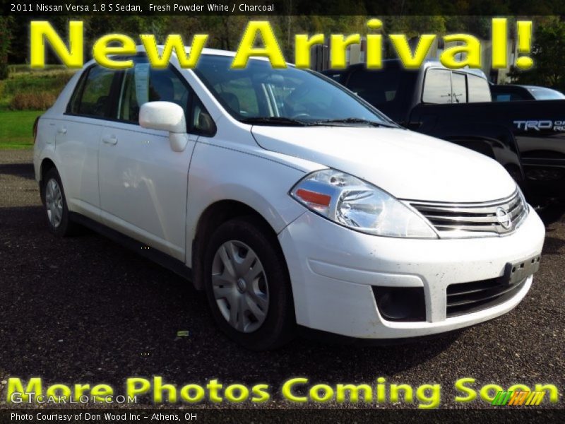 Fresh Powder White / Charcoal 2011 Nissan Versa 1.8 S Sedan