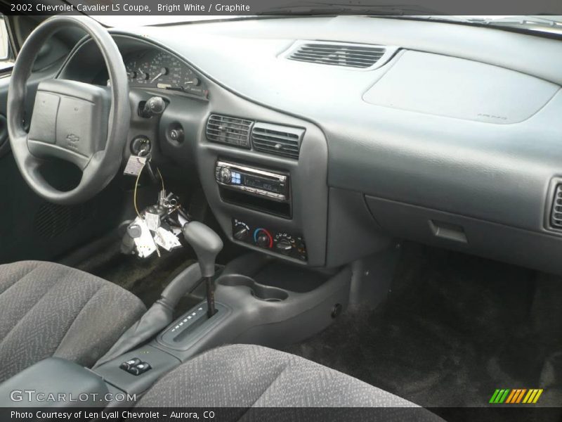 Bright White / Graphite 2002 Chevrolet Cavalier LS Coupe