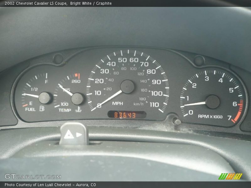 Bright White / Graphite 2002 Chevrolet Cavalier LS Coupe