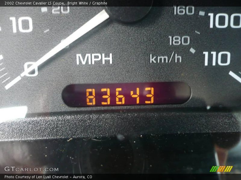 Bright White / Graphite 2002 Chevrolet Cavalier LS Coupe
