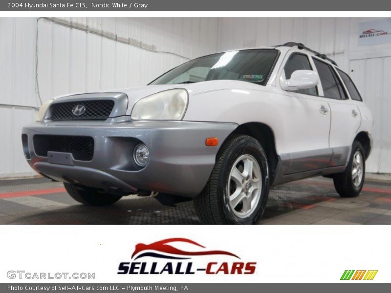Nordic White / Gray 2004 Hyundai Santa Fe GLS