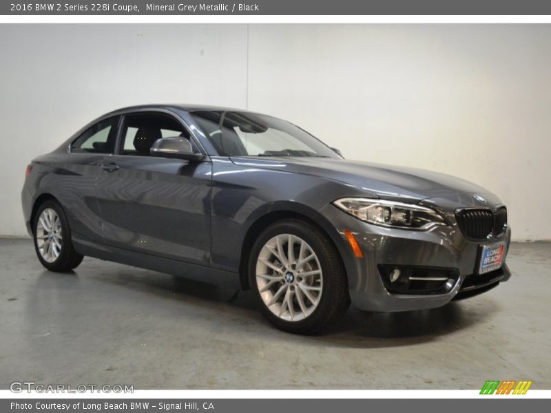 Mineral Grey Metallic / Black 2016 BMW 2 Series 228i Coupe