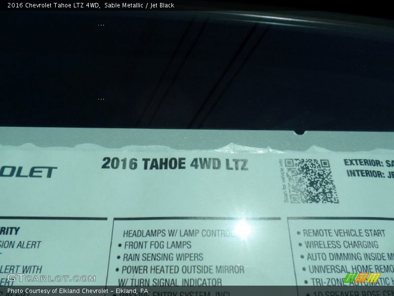 Sable Metallic / Jet Black 2016 Chevrolet Tahoe LTZ 4WD