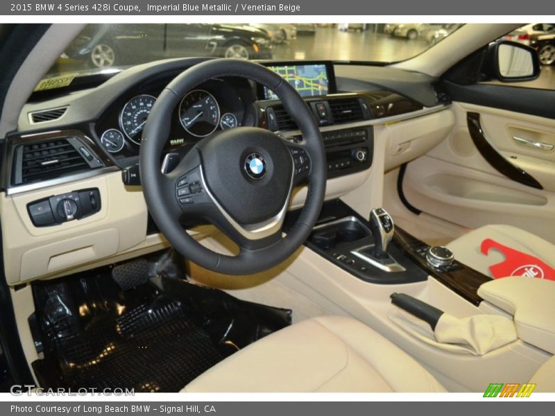 Imperial Blue Metallic / Venetian Beige 2015 BMW 4 Series 428i Coupe