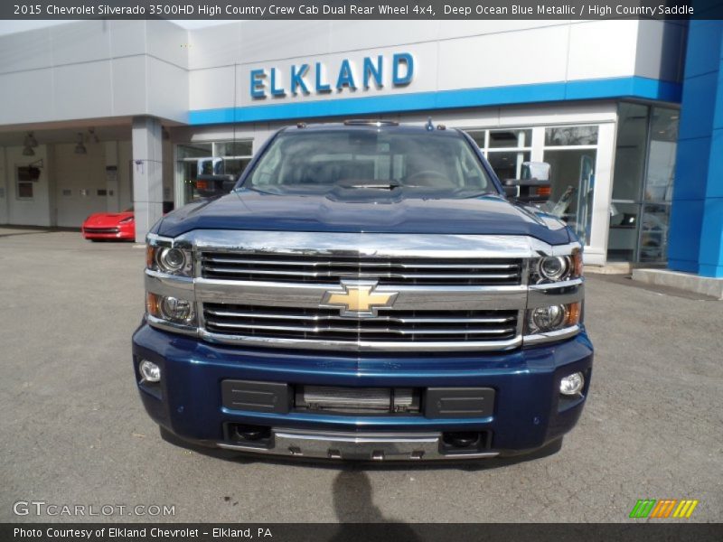 Deep Ocean Blue Metallic / High Country Saddle 2015 Chevrolet Silverado 3500HD High Country Crew Cab Dual Rear Wheel 4x4