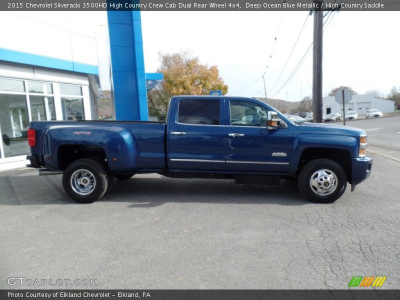 Deep Ocean Blue Metallic / High Country Saddle 2015 Chevrolet Silverado 3500HD High Country Crew Cab Dual Rear Wheel 4x4
