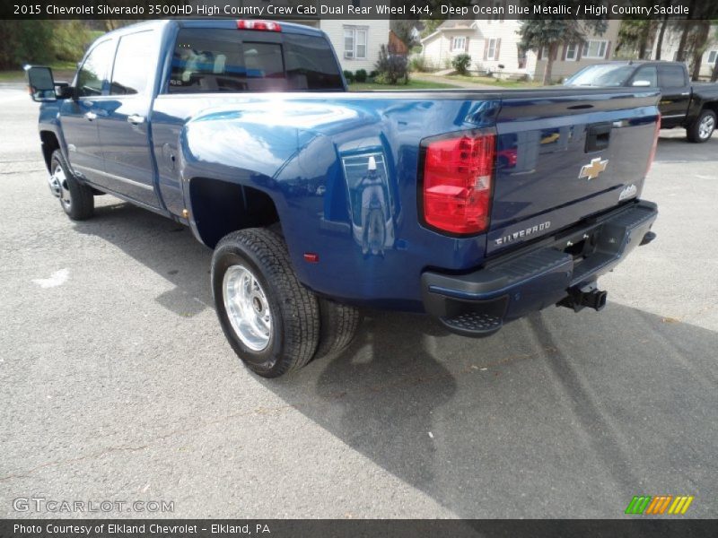 Deep Ocean Blue Metallic / High Country Saddle 2015 Chevrolet Silverado 3500HD High Country Crew Cab Dual Rear Wheel 4x4