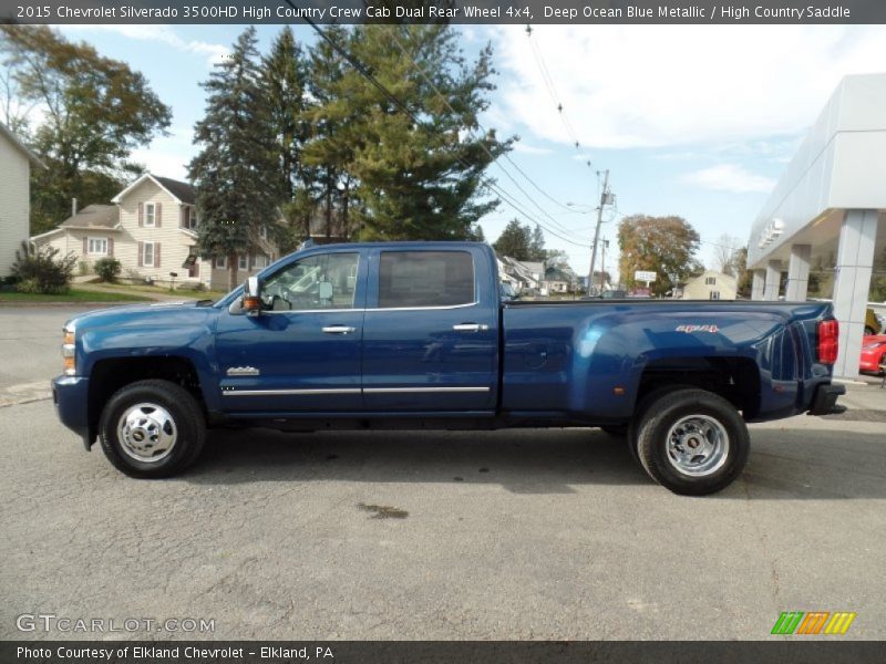 Deep Ocean Blue Metallic / High Country Saddle 2015 Chevrolet Silverado 3500HD High Country Crew Cab Dual Rear Wheel 4x4