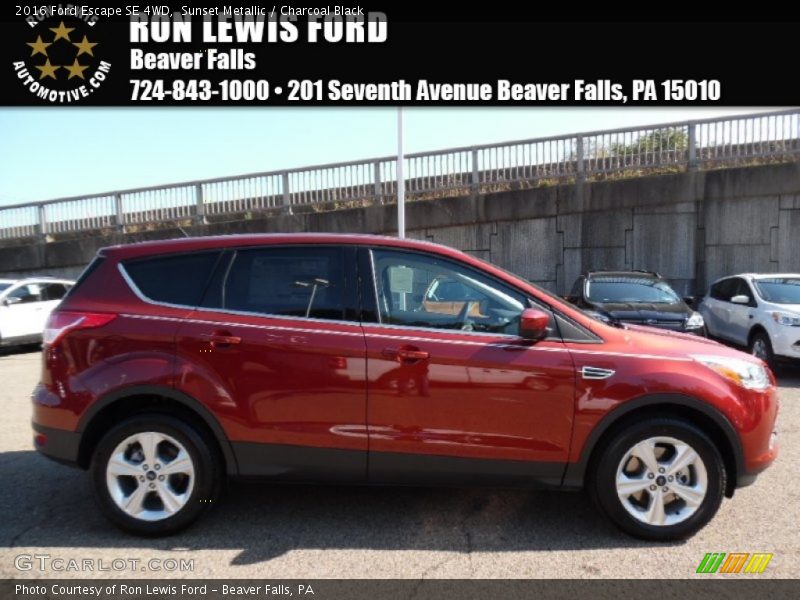 Sunset Metallic / Charcoal Black 2016 Ford Escape SE 4WD