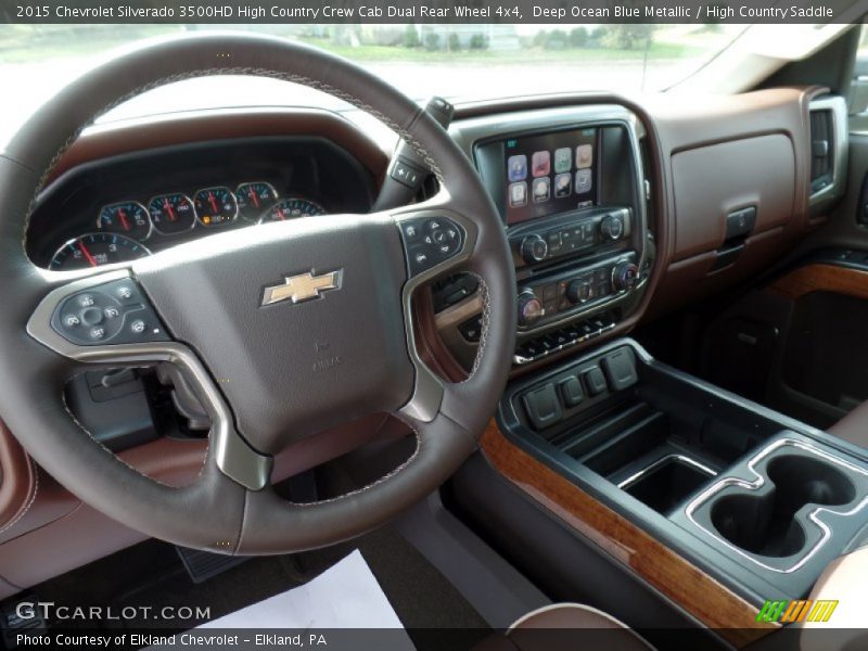Deep Ocean Blue Metallic / High Country Saddle 2015 Chevrolet Silverado 3500HD High Country Crew Cab Dual Rear Wheel 4x4