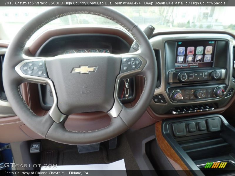 Deep Ocean Blue Metallic / High Country Saddle 2015 Chevrolet Silverado 3500HD High Country Crew Cab Dual Rear Wheel 4x4