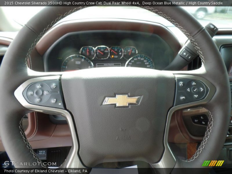 Deep Ocean Blue Metallic / High Country Saddle 2015 Chevrolet Silverado 3500HD High Country Crew Cab Dual Rear Wheel 4x4