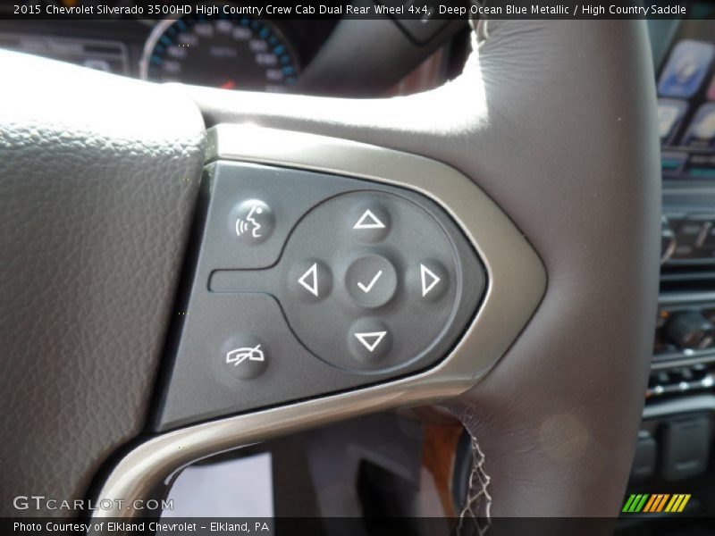 Deep Ocean Blue Metallic / High Country Saddle 2015 Chevrolet Silverado 3500HD High Country Crew Cab Dual Rear Wheel 4x4