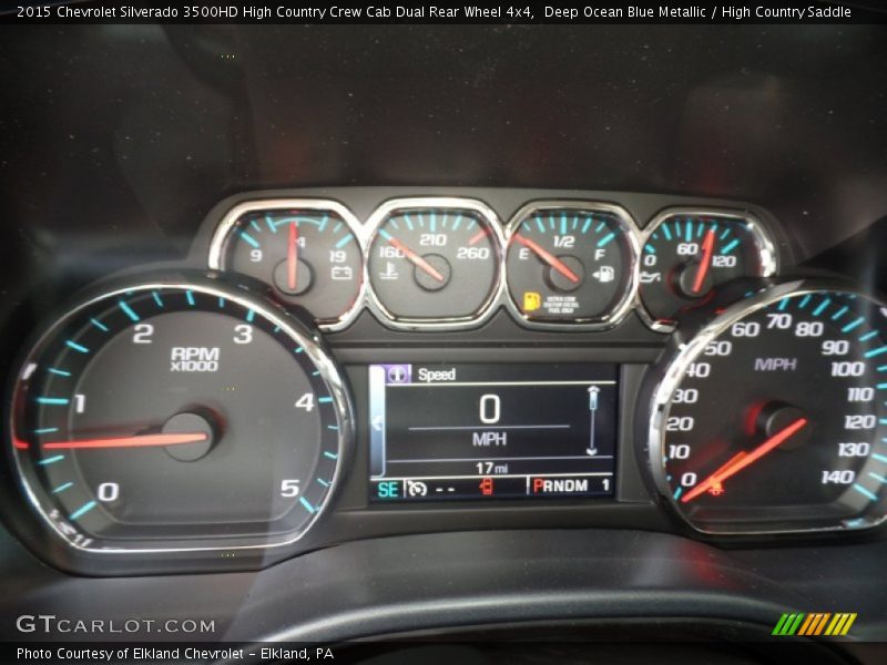 Deep Ocean Blue Metallic / High Country Saddle 2015 Chevrolet Silverado 3500HD High Country Crew Cab Dual Rear Wheel 4x4
