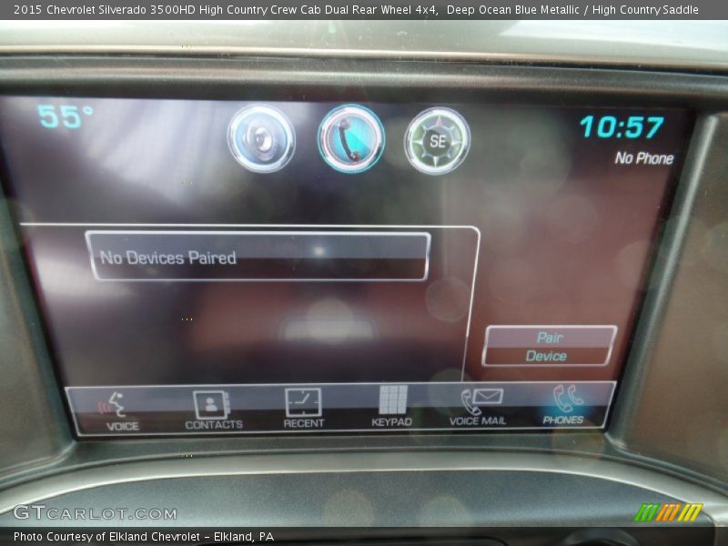 Deep Ocean Blue Metallic / High Country Saddle 2015 Chevrolet Silverado 3500HD High Country Crew Cab Dual Rear Wheel 4x4