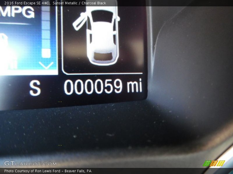 Sunset Metallic / Charcoal Black 2016 Ford Escape SE 4WD