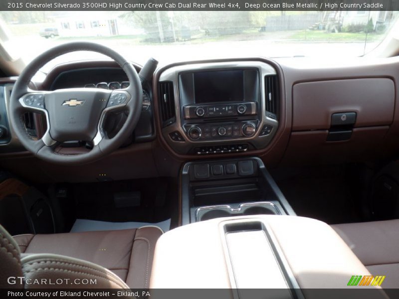 Deep Ocean Blue Metallic / High Country Saddle 2015 Chevrolet Silverado 3500HD High Country Crew Cab Dual Rear Wheel 4x4