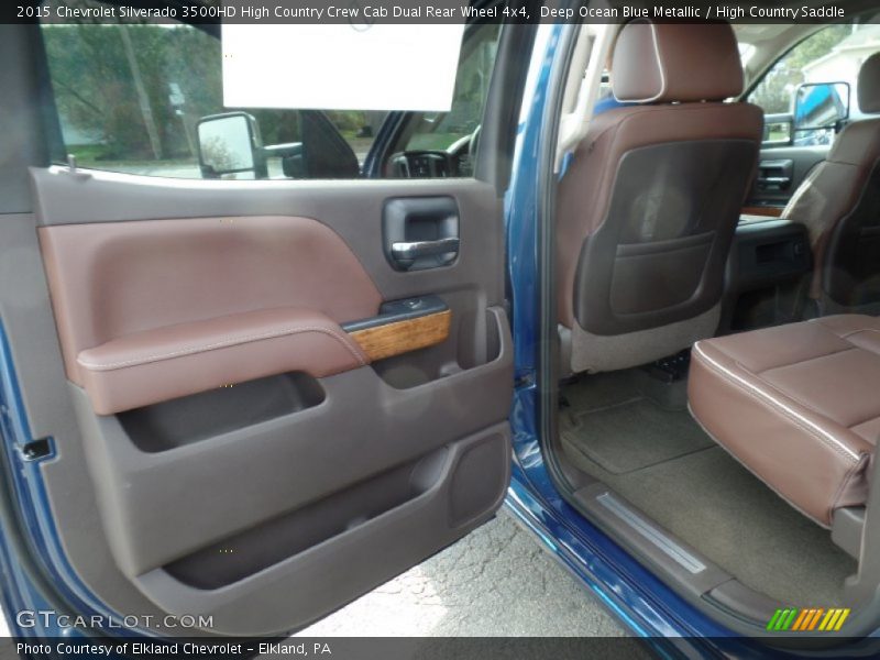 Deep Ocean Blue Metallic / High Country Saddle 2015 Chevrolet Silverado 3500HD High Country Crew Cab Dual Rear Wheel 4x4
