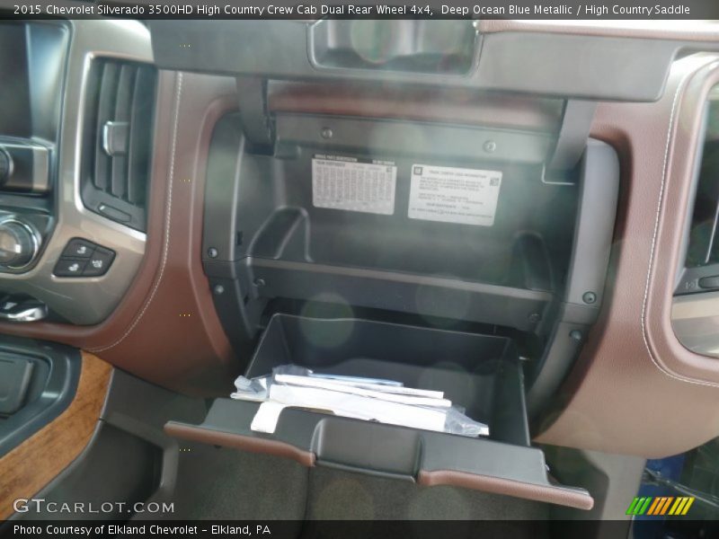 Deep Ocean Blue Metallic / High Country Saddle 2015 Chevrolet Silverado 3500HD High Country Crew Cab Dual Rear Wheel 4x4