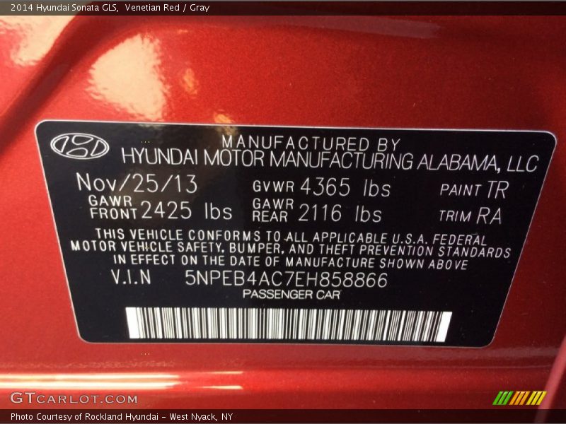 Venetian Red / Gray 2014 Hyundai Sonata GLS