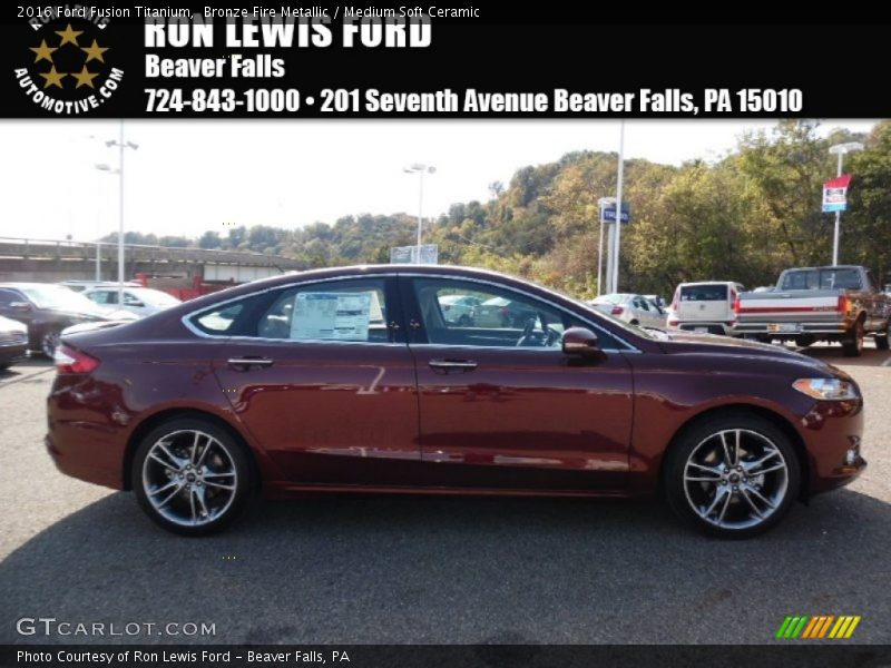 Bronze Fire Metallic / Medium Soft Ceramic 2016 Ford Fusion Titanium
