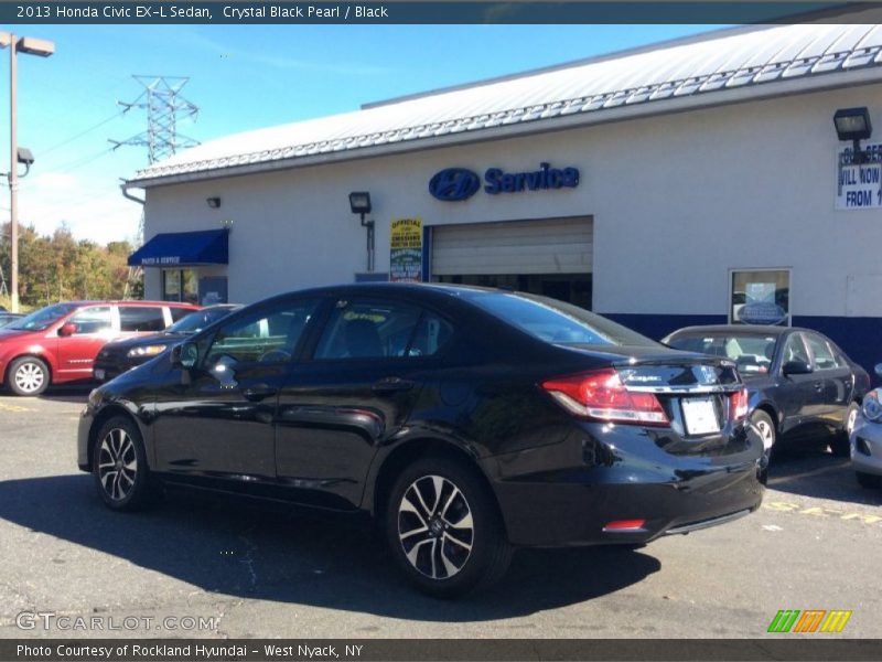 Crystal Black Pearl / Black 2013 Honda Civic EX-L Sedan