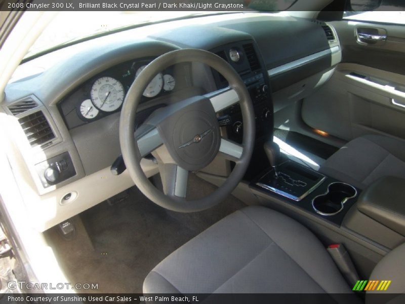 Brilliant Black Crystal Pearl / Dark Khaki/Light Graystone 2008 Chrysler 300 LX